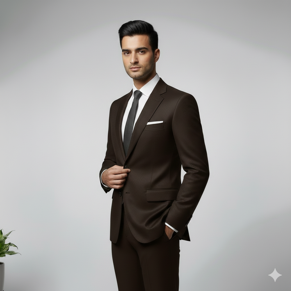 Mark one Chocolate brown suit