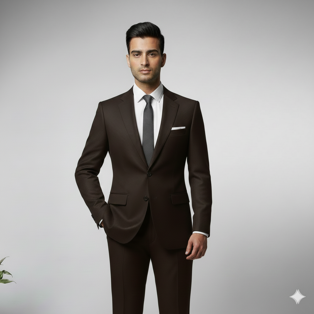 Mark one Chocolate brown suit