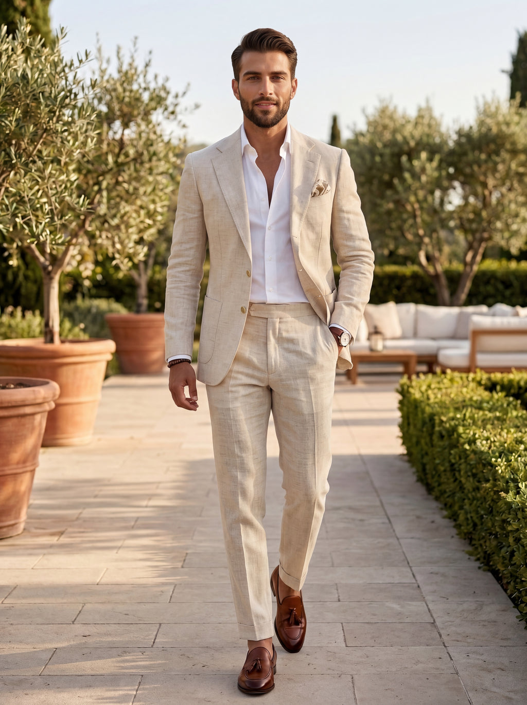 Cream Linen Suit | Lightweight Summer Blazer & Trousers Set