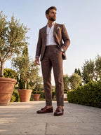 Brown Linen Suit | Summer Lightweight Blazer & Trousers | Mark One Suiting