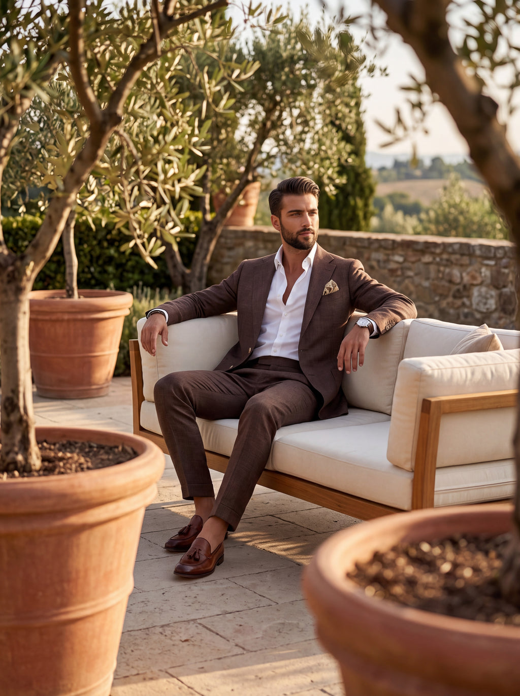 Brown Linen Suit | Summer Lightweight Blazer & Trousers | Mark One Suiting