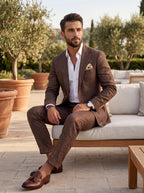Brown Linen Suit | Summer Lightweight Blazer & Trousers | Mark One Suiting