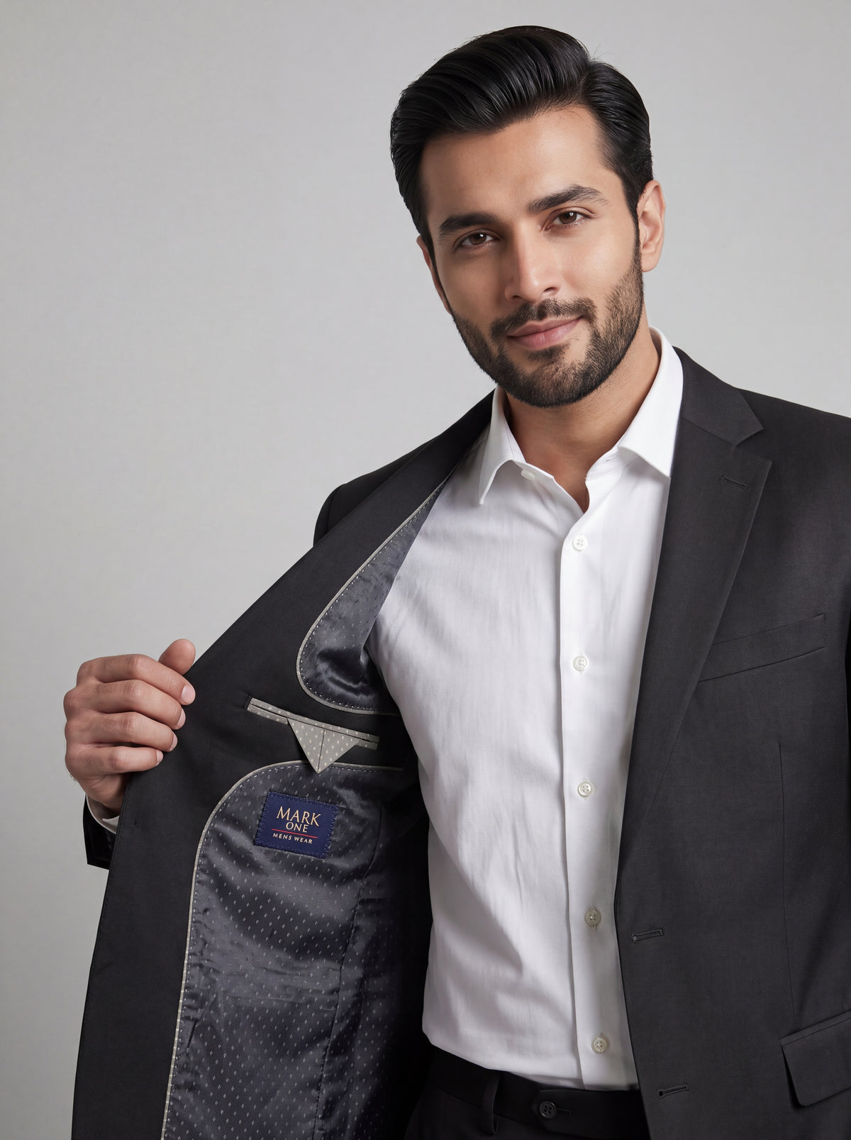 Black Single-Breasted Suit | Tailored Blazer & Trousers with White Shirt | Mark One