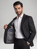Black Single-Breasted Suit | Tailored Blazer & Trousers with White Shirt | Mark One