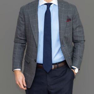 Double Breasted two button Gray check blazer