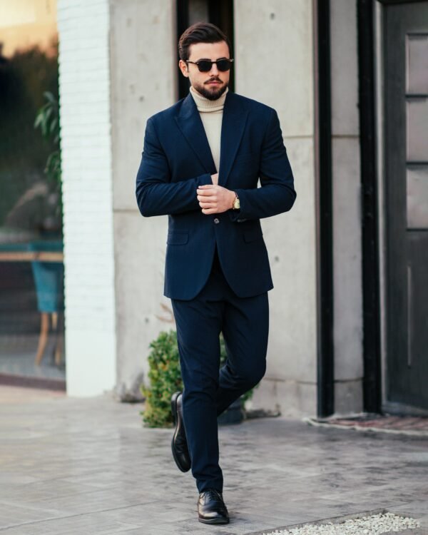 Double Breasted single button InkBlue 2 pc Suit