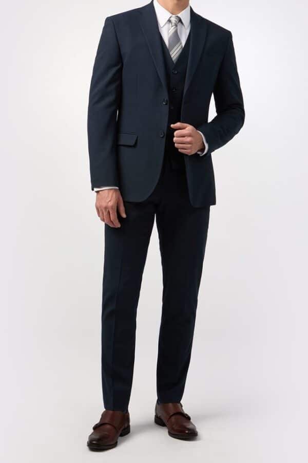 Navy Blue stretch suit - single breast two button - Image 4
