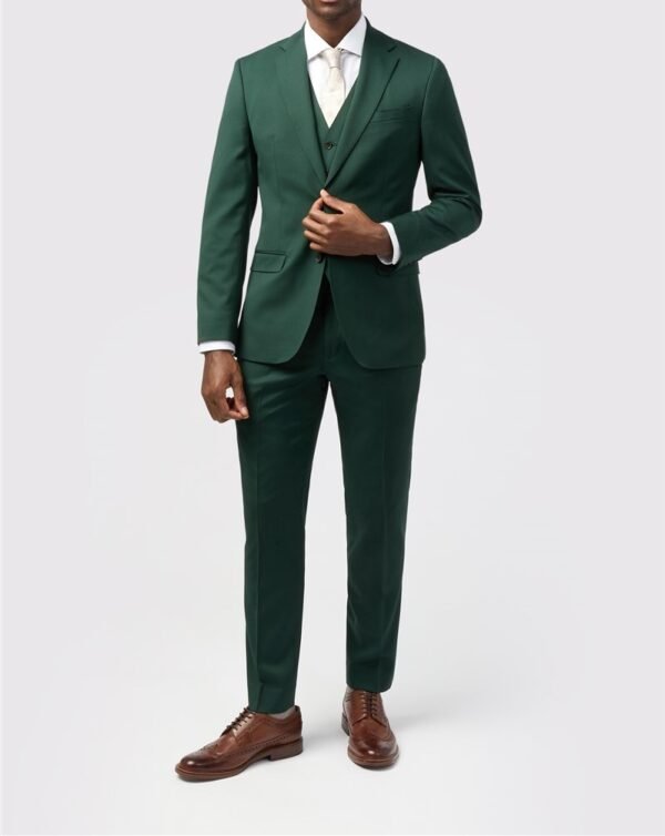 Deep Green Texture Suit - Single Breast Two button