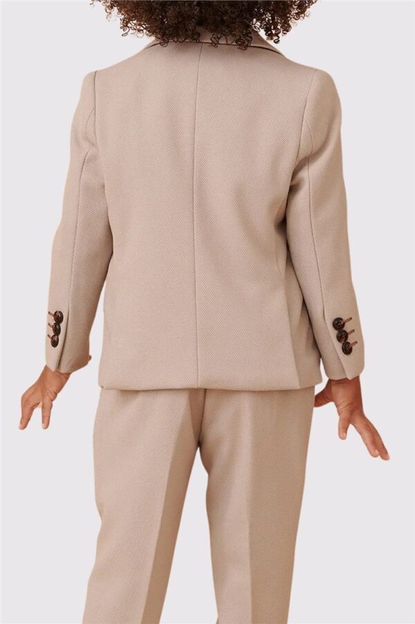 Kid's stone color three piece suit - Image 3