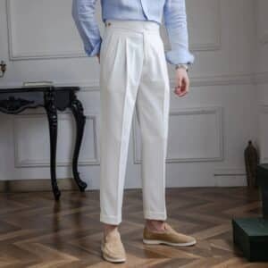 White italian style gurkha pants
