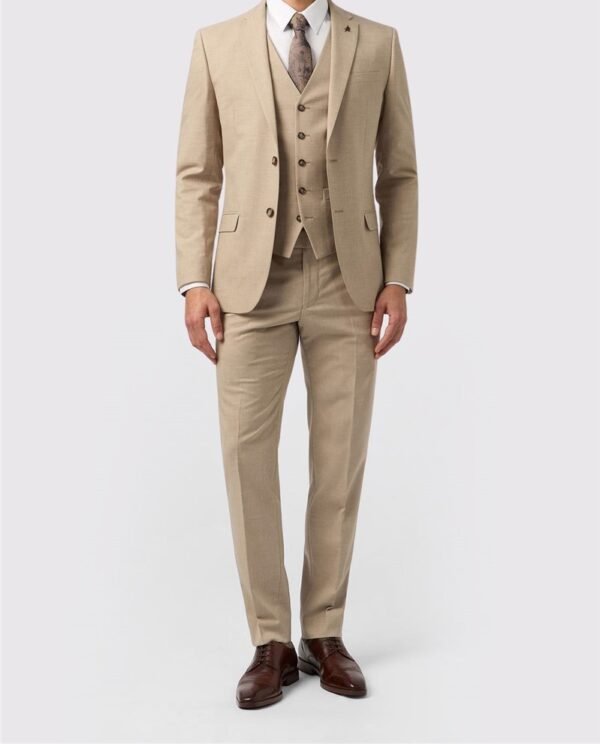 Slim Fit Sand color suit - Double Breasted Six button