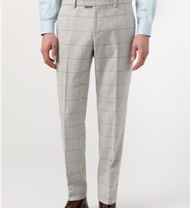 Tailored Fit Grey graph Check formal pants