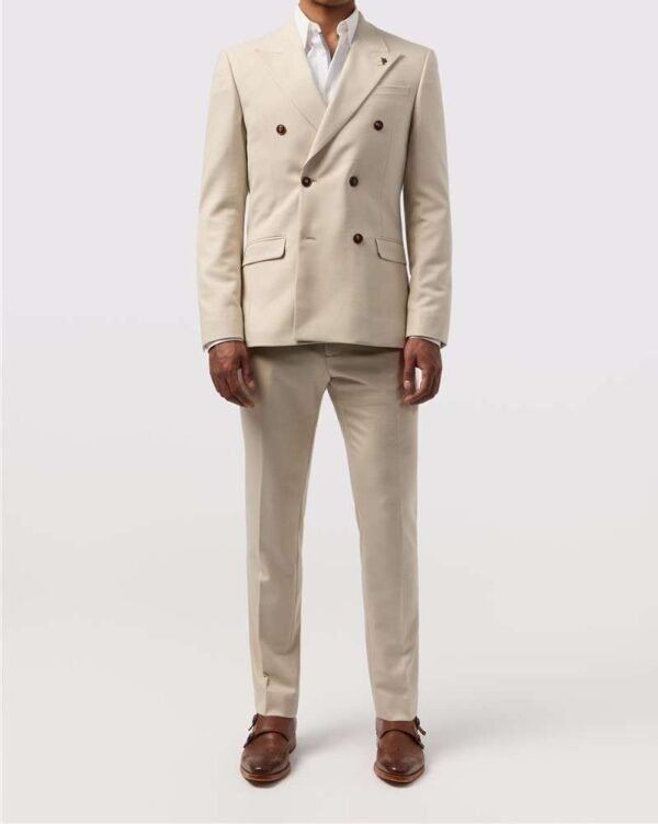 Textured fone Suit- double Breast six button