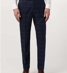 Tailored Fit Navy blue check pants