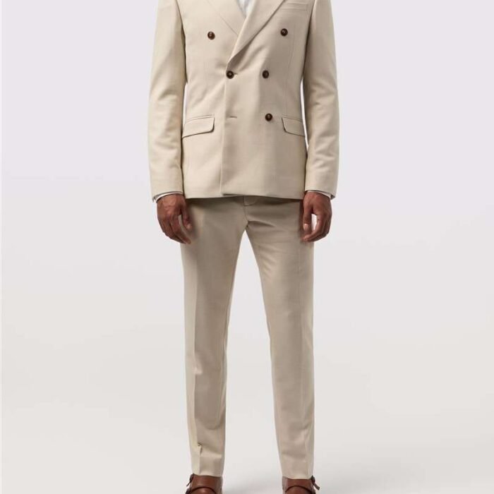 mark one double breasted two piece ecru suit